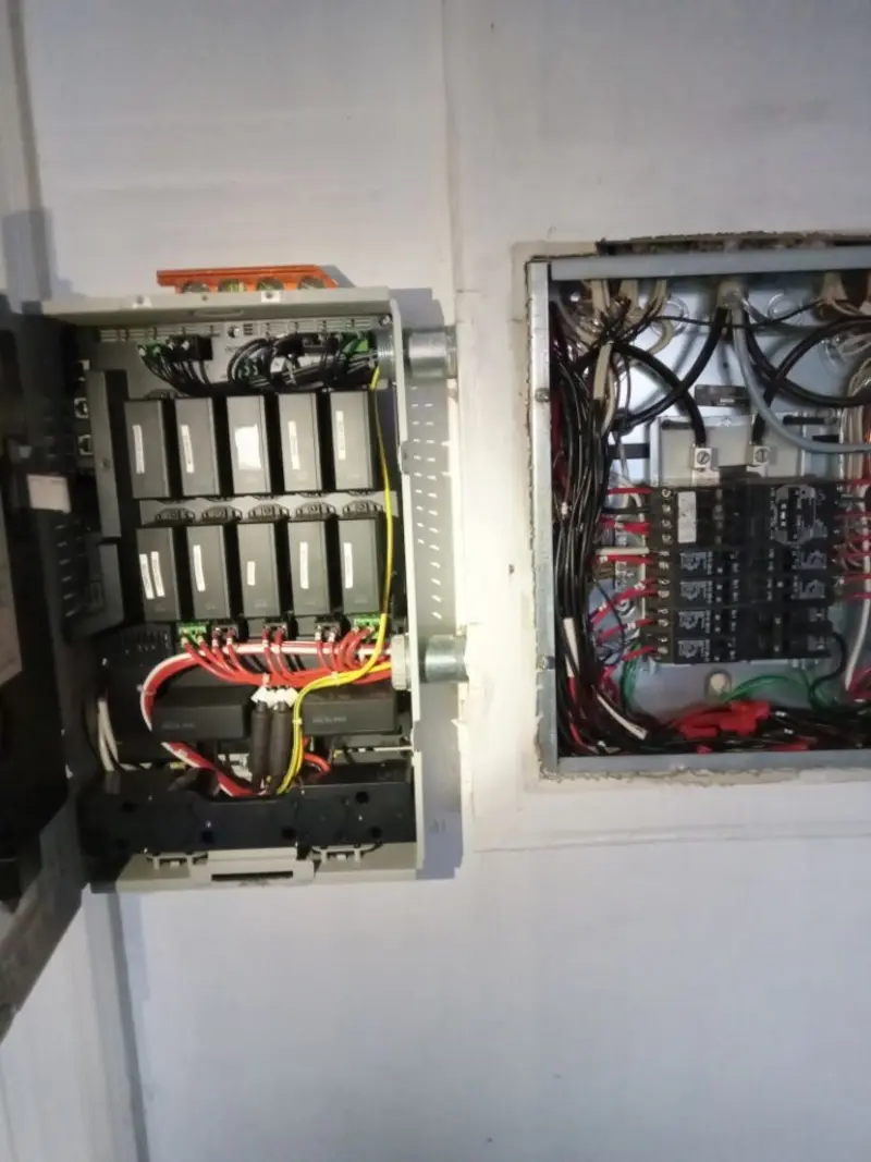 Electrical panel upgrade completed for Security Camera Wiring in Denison